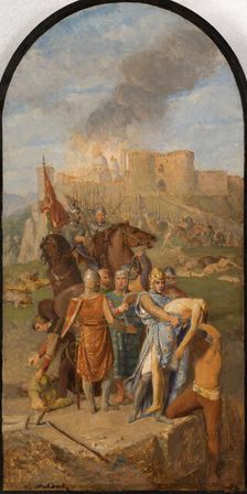 Sketch for the Saint-Sulpice church: Saint Louis buries the plague..., Between 1864 and 1870. Creator: Matout, Louis (1811-1888)