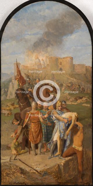 Sketch for the Saint-Sulpice church: Saint Louis buries the plague..., Between 1864 and 1870. Creator: Matout, Louis (1811-1888).