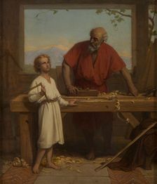 Sketch for the Saint-Paul-Saint-Louis church (4th arrondissement of Paris): St Joseph..., 1870. Creator: Jules Richomme