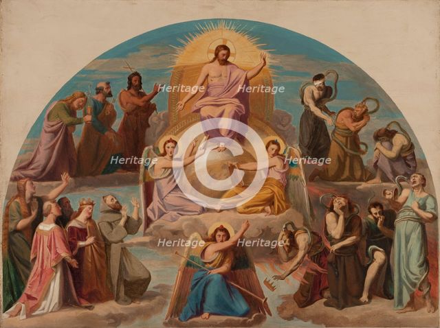 Sketch for the Sainte-Elisabeth church (3rd arrondissement of Paris): The Last Judgment, 1843. Creator: Adolphe Roger.