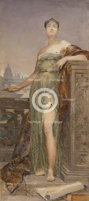 Sketch for the salon des Arts of the Hôtel de Ville in Paris: Architecture, c.1890. Creator: Tony Robert-Fleury.