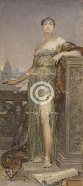 Sketch for the salon des Arts of the Hôtel de Ville in Paris: Architecture, c.1890. Creator: Tony Robert-Fleury.