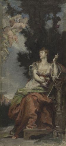 Sketch for the salon des Lettres in the Hôtel de Ville, Paris : History, between 1889 and 1891. Creator: Eugène Romain Thirion