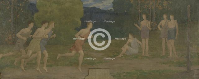 Sketch for the salle des mariages (wedding hall) in the town hall at Montreuil-sous-Bois..., 1892.  Creator: Alexandre Seon.