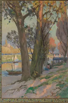Sketch for the salle des fêtes at the town hall of Asnières: shade under the trees, c.1901. Creator: Paul Leon Felix Schmitt