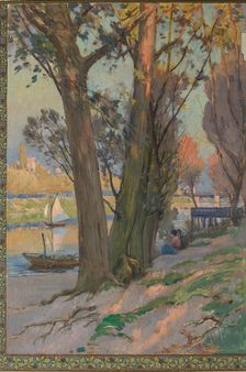Sketch for the salle des fêtes at the town hall of Asnières: shade under the trees, c.1901. Creator: Paul Leon Felix Schmitt