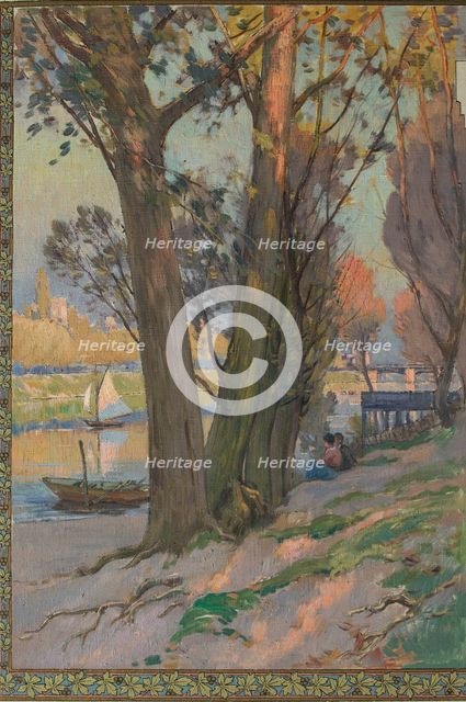 Sketch for the salle des fêtes at the town hall of Asnières: shade under the trees, c.1901.  Creator: Paul Leon Felix Schmitt.