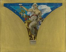Sketch for the Salle des Fêtes de in the Hôtel de Ville, Paris : La Champagne, c.1891. Creator: François Emile Ehrmann