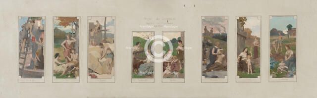 Sketch for the salle des fêtes in the town hall at Courbevoie..., 1884. Creator: Alexandre Seon.