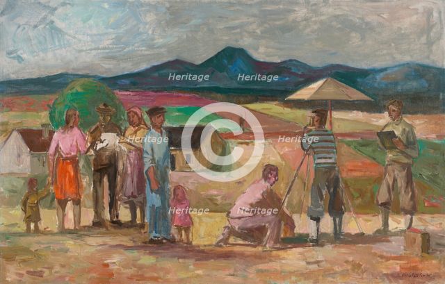 Sketch for the painting 'Land Surveyor', 1946. Creator: Bedrich Hoffstädter.