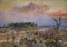 Sketch for the Panorama of Grochow, c1940. Creator: Wojciech Kossak