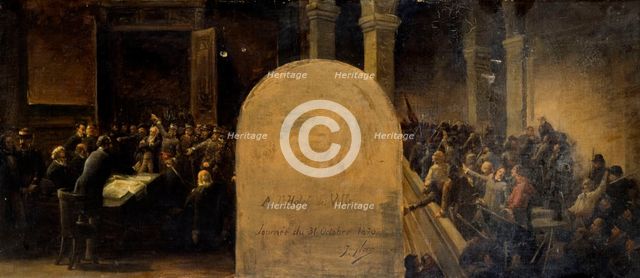 Sketch for the prefect's cabinet at the Hotel de Ville in Paris: Invasion of the Hotel de..., 1889. Creator: Jean-Baptiste Noro.