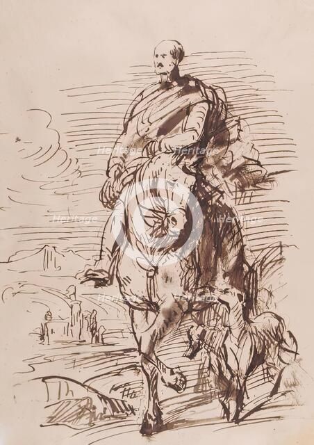 Sketch for the Prince Consort Mounted on Horseback, c1859. Creator: John Phillip.
