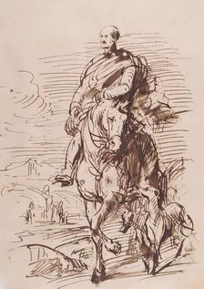 Sketch for the Prince Consort Mounted on Horseback, c1859. Creator: John Phillip