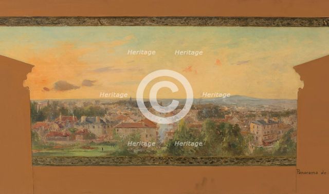 Sketch for the reception hall at the town hall of Vanves: Panorama of Vanves, 1902. Creator: Pierre Vauthier.