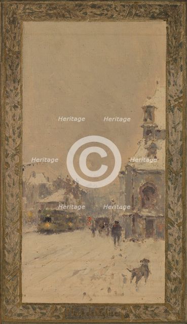 Sketch for the reception hall at the town hall of Vanves: Views of Vanves, 1902. Creator: Pierre Vauthier.
