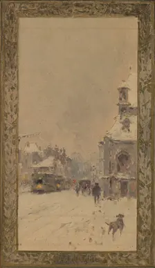 Sketch for the reception hall at the town hall of Vanves: Views of Vanves, 1902. Creator: Pierre Vauthier