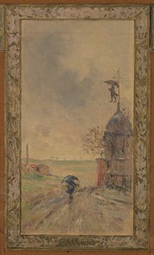 Sketch for the reception hall at the town hall of Vanves: Views of Vanves, 1902. Creator: Pierre Vauthier