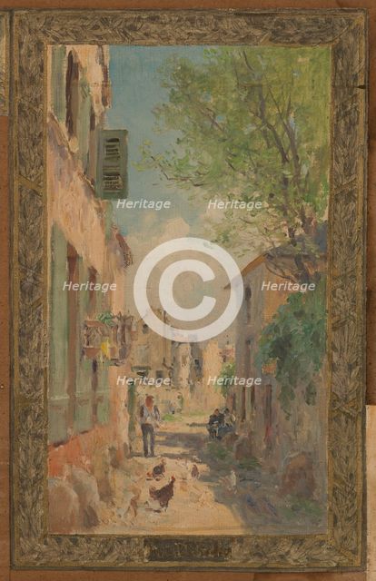 Sketch for the reception hall at the town hall of Vanves: Views of Vanves, 1902. Creator: Pierre Vauthier.