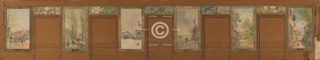 Sketch for the reception hall at the town hall of Vanves: Views of Vanves, 1902. Creator: Pierre Vauthier.