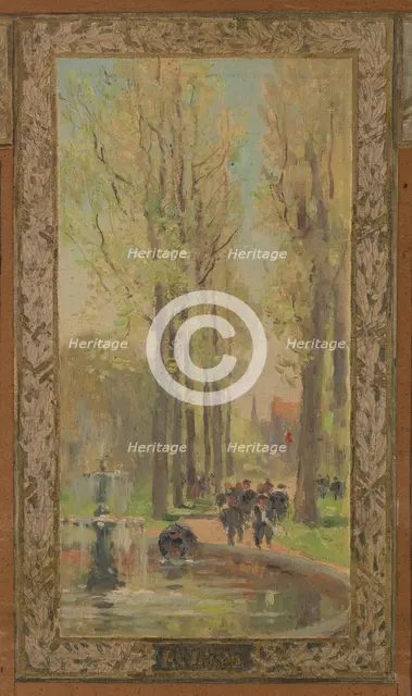 Sketch for the reception hall at the town hall of Vanves: Views of Vanves, 1902. Creator: Pierre Vauthier.