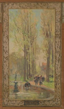 Sketch for the reception hall at the town hall of Vanves: Views of Vanves, 1902. Creator: Pierre Vauthier