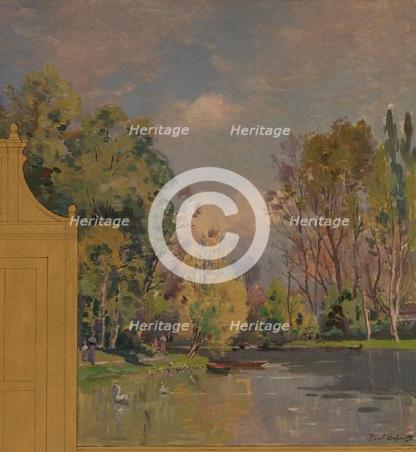Sketch for the reception hall at the town hall of Vincennes: Views of Vincennes, 1898. Creator: Paul Leon Felix Schmitt.