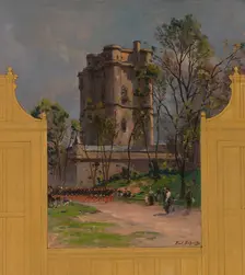 Sketch for the reception hall at the town hall of Vincennes: Views of Vincennes, 1898. Creator: Paul Leon Felix Schmitt