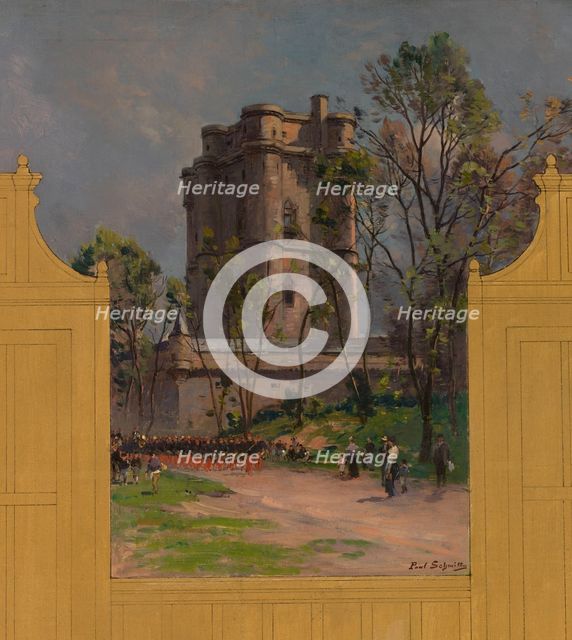 Sketch for the reception hall at the town hall of Vincennes: Views of Vincennes, 1898. Creator: Paul Leon Felix Schmitt.