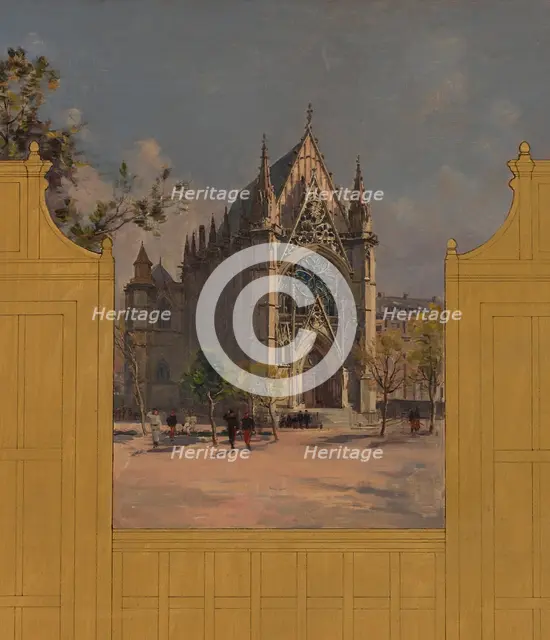 Sketch for the reception hall at the town hall of Vincennes: Views of Vincennes, 1898. Creator: Paul Leon Felix Schmitt.