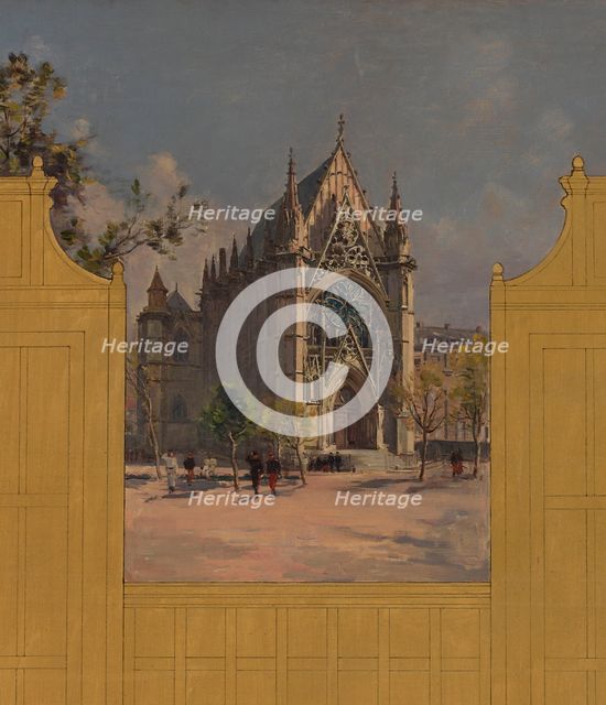 Sketch for the reception hall at the town hall of Vincennes: Views of Vincennes, 1898. Creator: Paul Leon Felix Schmitt.