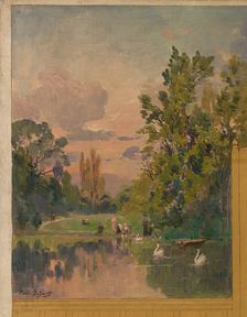 Sketch for the reception hall at the town hall of Vincennes: Views of Vincennes, 1898. Creator: Paul Leon Felix Schmitt