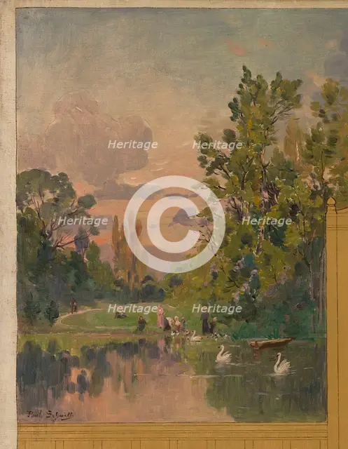 Sketch for the reception hall at the town hall of Vincennes: Views of Vincennes, 1898. Creator: Paul Leon Felix Schmitt.