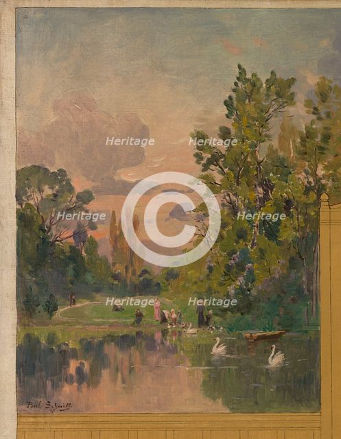 Sketch for the reception hall at the town hall of Vincennes: Views of Vincennes, 1898. Creator: Paul Leon Felix Schmitt.