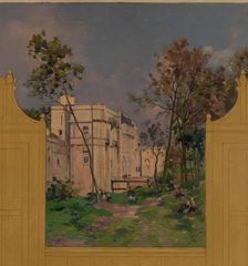 Sketch for the reception hall at the town hall of Vincennes: Views of Vincennes, 1898. Creator: Paul Leon Felix Schmitt