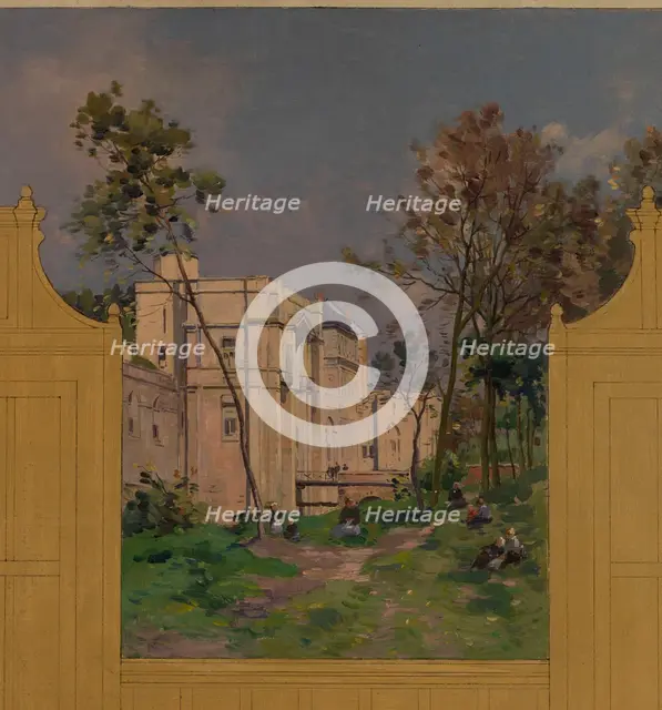 Sketch for the reception hall at the town hall of Vincennes: Views of Vincennes, 1898. Creator: Paul Leon Felix Schmitt.