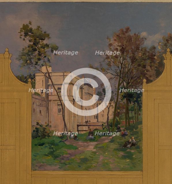 Sketch for the reception hall at the town hall of Vincennes: Views of Vincennes, 1898. Creator: Paul Leon Felix Schmitt.