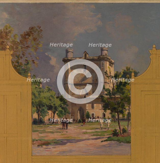 Sketch for the reception hall at the town hall of Vincennes: Views of Vincennes, 1898. Creator: Paul Leon Felix Schmitt.