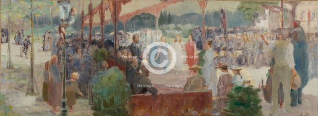 Sketch for the reception hall in the town hall of Maisons-Alfort: Tribute to merit, c1893-1895. Creator: Edmond Debon.