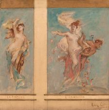 Sketch for the reception hall of town hall in the 4th arrondissement: Fortune and Abundance, 1884. Creator: Leon Francois Comerre
