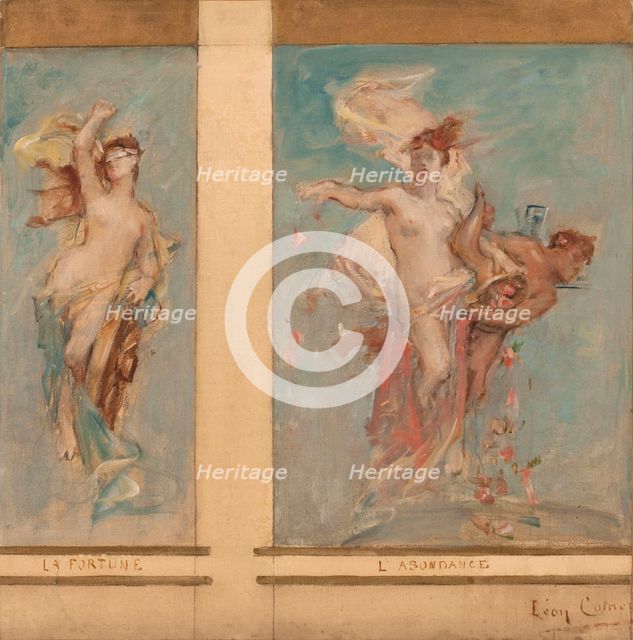 Sketch for the reception hall of town hall in the 4th arrondissement: Fortune and Abundance, 1884. Creator: Leon Francois Comerre.
