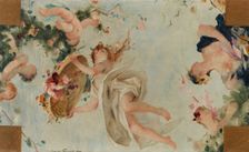 Sketch for the reception Hall of the Hotel de Ville in Paris: Flowers, 1892. Creator: Gabriel Ferrier
