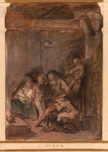 Sketch for the reception hall of the town hall in the 4th arrondissement: Autumn. Winter..., 1884. Creator: Leon Francois Comerre
