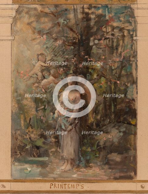 Sketch for the reception hall of the town hall in the 4th arrondissement: Day. Earth. Spring...1884. Creator: Leon Francois Comerre.