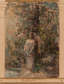 Sketch for the reception hall of the town hall in the 4th arrondissement: Day. Earth. Spring...1884. Creator: Leon Francois Comerre