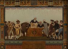 Sketch for the reception hall of the town hall of the 20th arrondissement: Birth, homeland..., 1884. Creator: Jules Didier