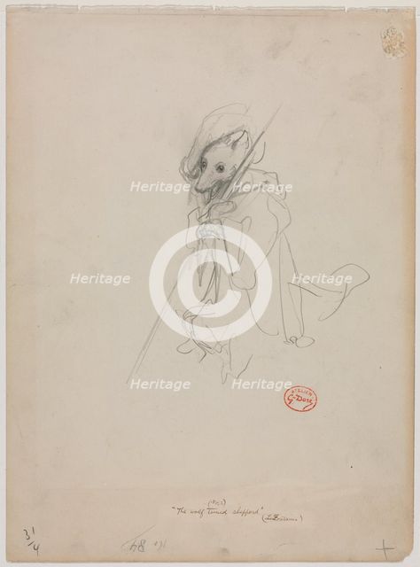 Sketch for "The Wolf Turned Shepherd" (recto) Sketch of Hunting Scene (verso), c. 1868. Creator: Gustave Doré (French, 1832-1883).