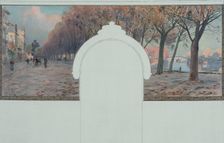 Sketch for the town hall of Asnières: banks of the Seine at Asnières, c.1901. Creator: Paul Leon Felix Schmitt