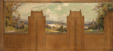 Sketch for the town hall of Bagneux (?): landscape from Joinville to Nogent, c1907. Creators: Eugene Bourgeois, Paul Albert Steck
