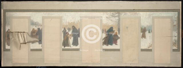 Sketch for the town hall of Bagnolet: winter landscape, 1893.  Creator: Henri Rachou.
